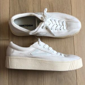 Tretorn - White Canvas Platform Sneakers